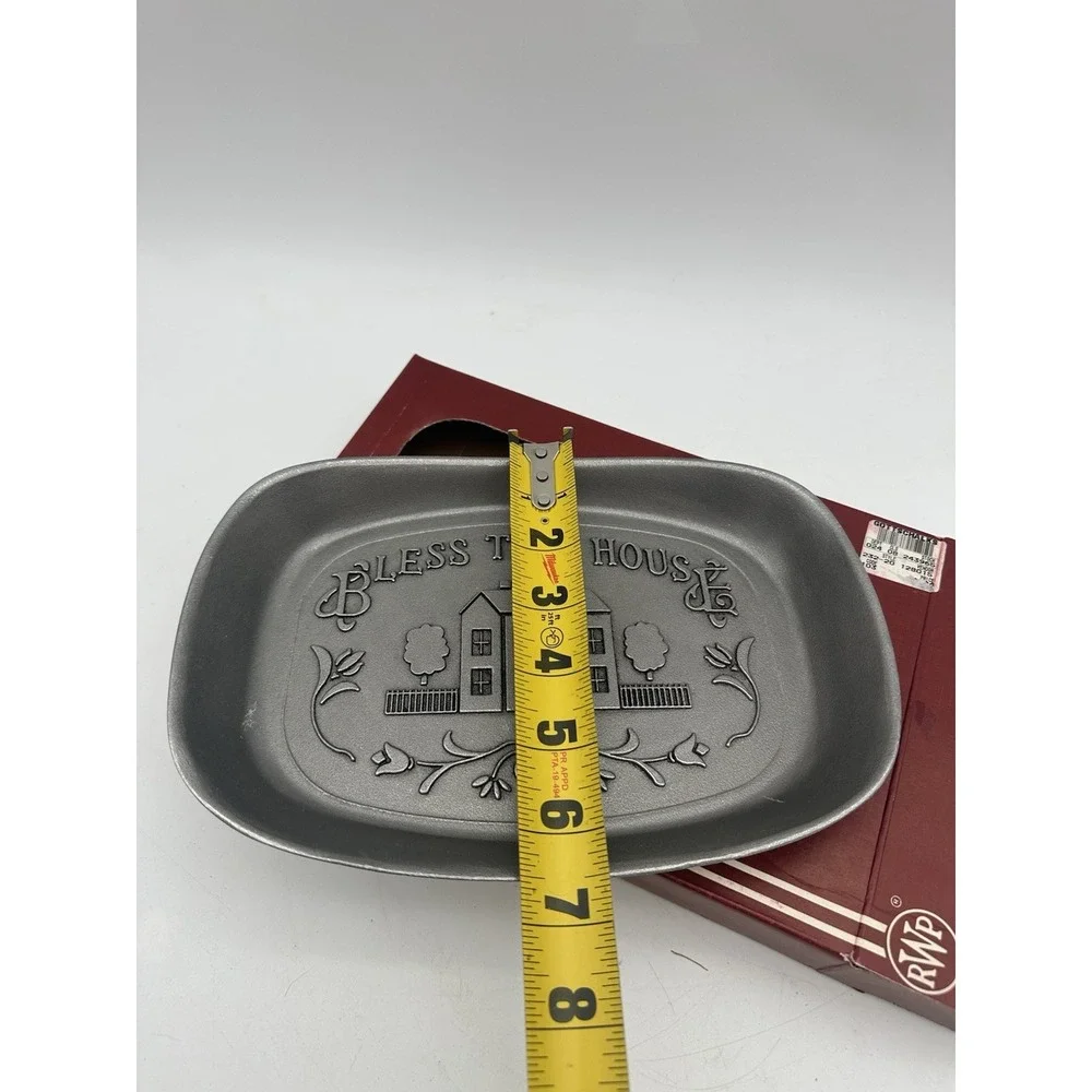 WILTON ARMETALE  Bless This House Bread Tray Metal‎ Serveware Made In USA